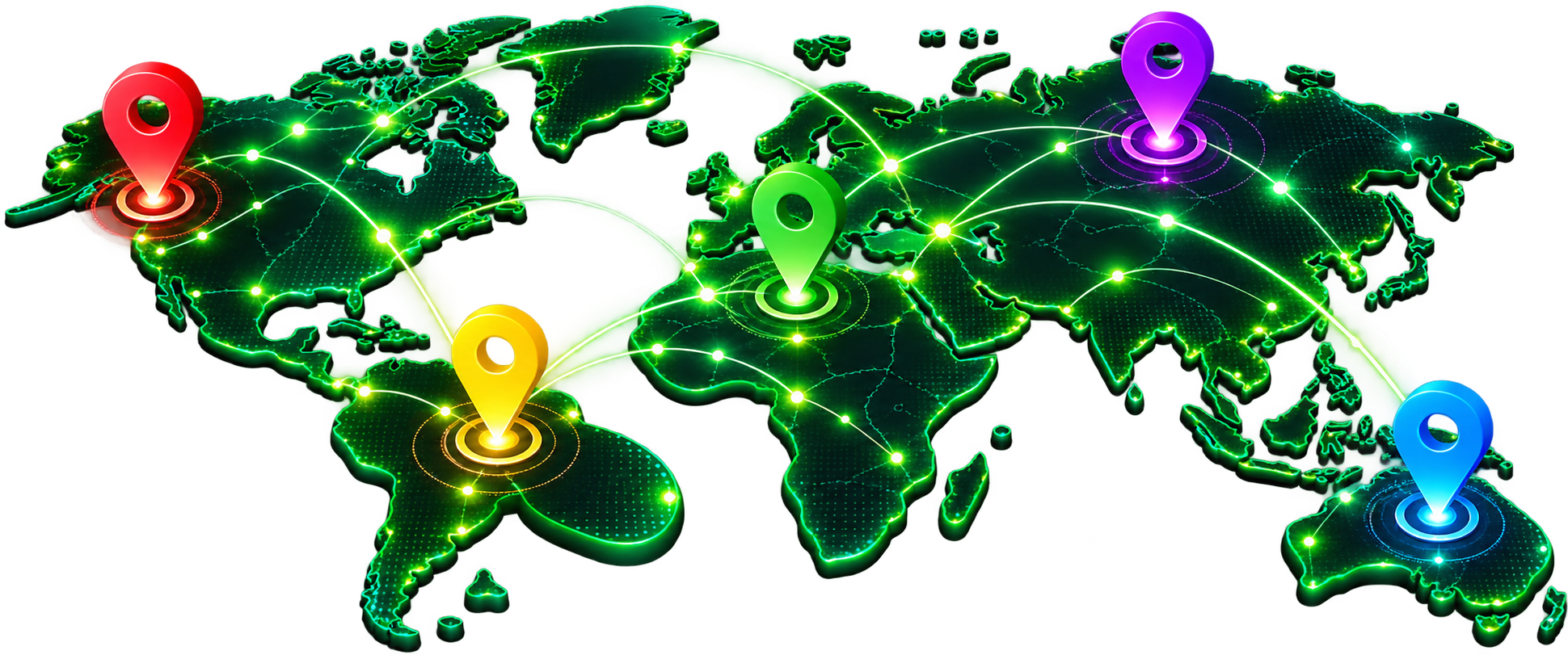 Carte du monde illustrant les chaînes TV internationales d’Orca IPTV